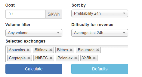 crypto mining calculator