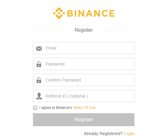 Binance registration