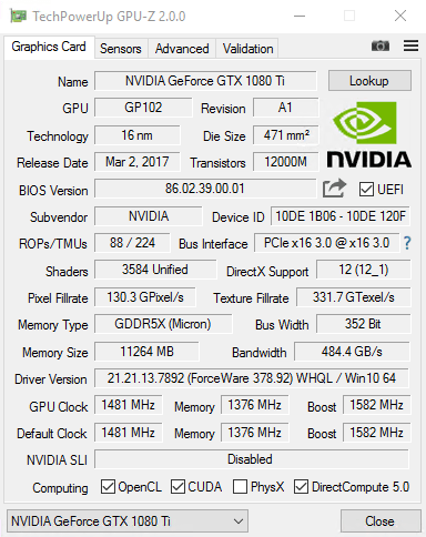 nvidia graphics card serial number