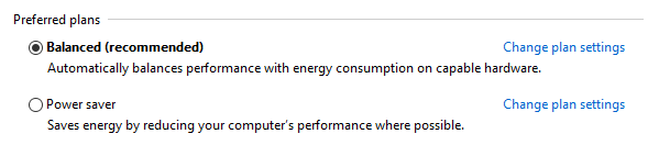 windows power setting