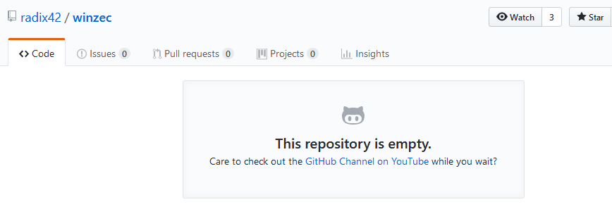 GitHub WinZEC repository empty