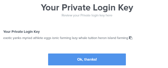 private login key review