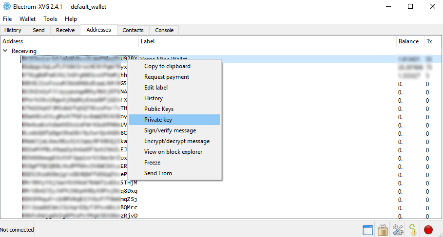 electrum ltc standard vs import addresses and private keys