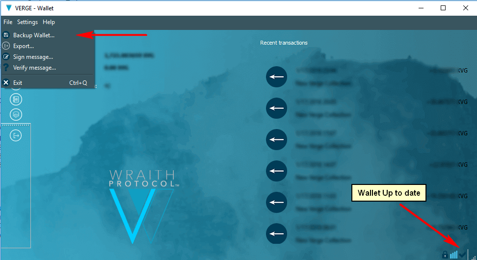 verge wallet backup