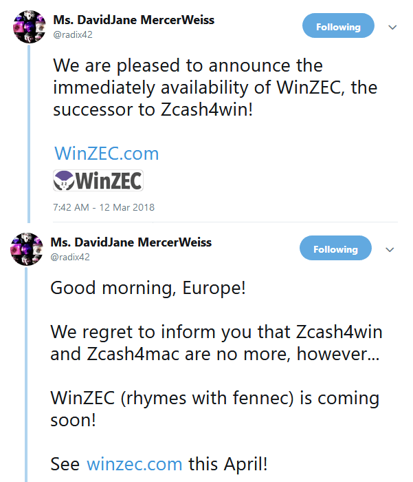 WinZEC announcement