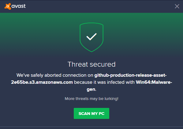 Avast blocking ccminer