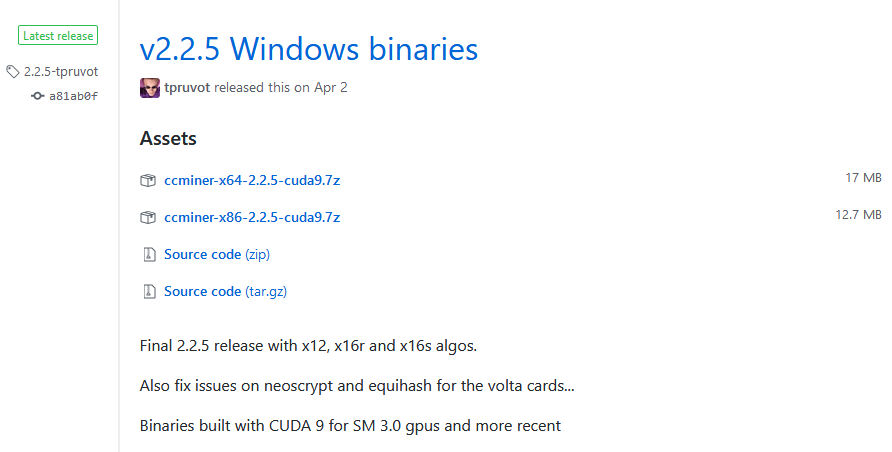 ccminer tpruvot release
