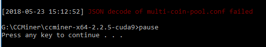 backup pool JSON decode failed
