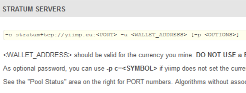 Stratum servers connection