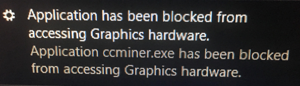 Application blocked from accessing graphics hardware