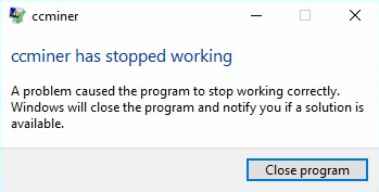 ccminer stopped working