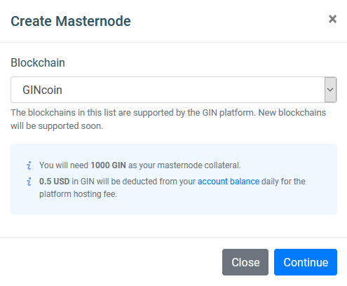 GINcoin Masternode platform