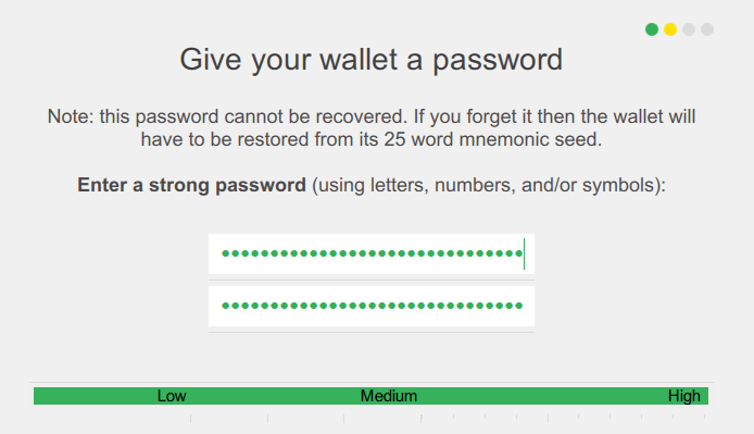 XMR wallet password