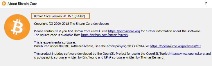 Wallet update - Bitcoin core version