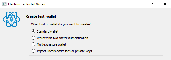 Electrum standard wallet