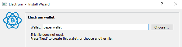 Importing paper wallet to electrum