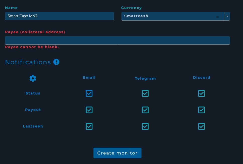 Masternode alerts