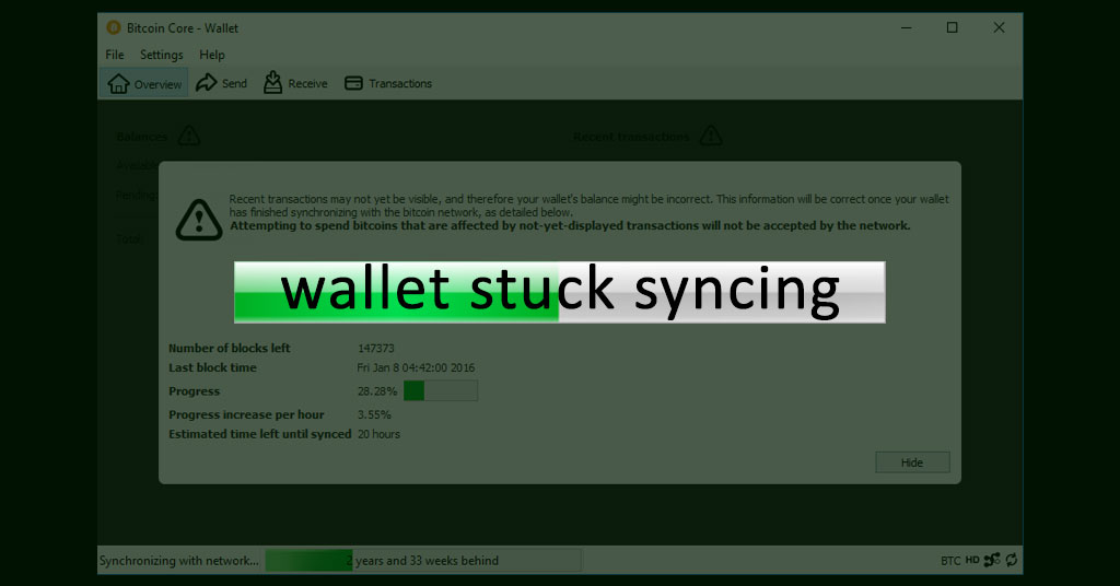 out of sync crypto wallet