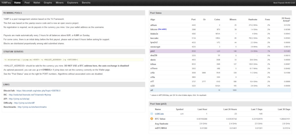 yiimp mining pool