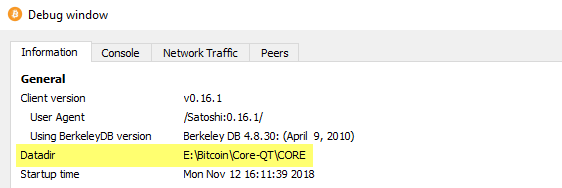 Bitcoin core data dir