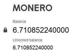 Monero balance unlocked