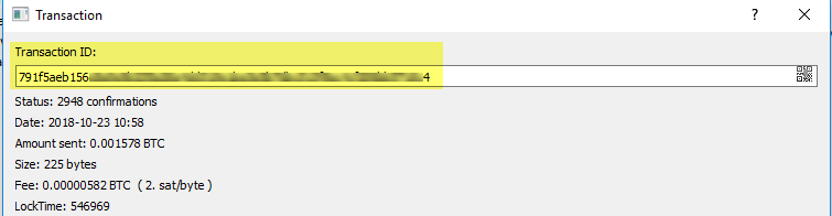 Transaction ID in wallet