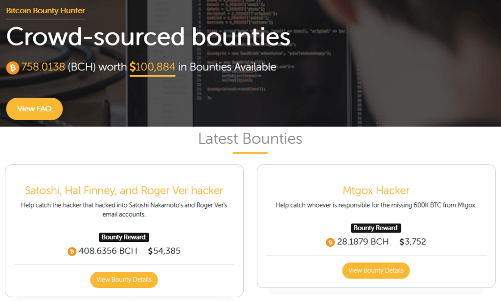 Bitcoin bounty hunter