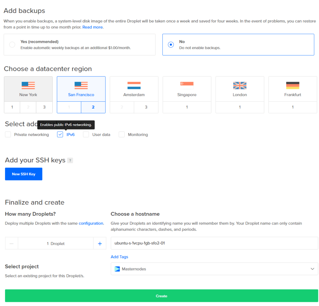 Digital ocean server setup