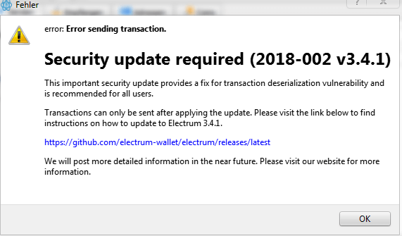 Electrum update phishing hack