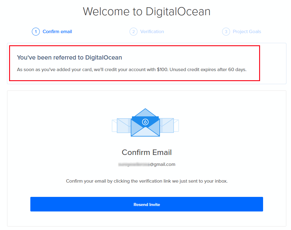 Verify Digital Ocean account