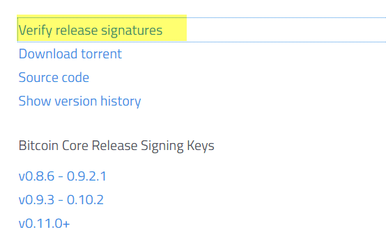 Bitcoin release signatures