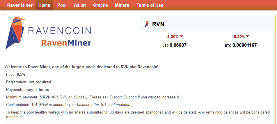 ravenminer mining pool