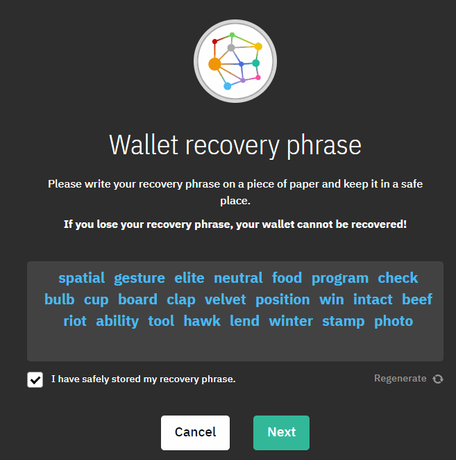 Wallet recovery phrase Coinomi