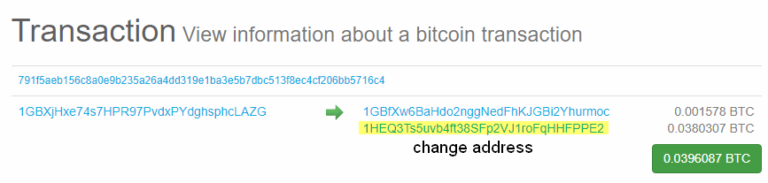 bitcoin change address