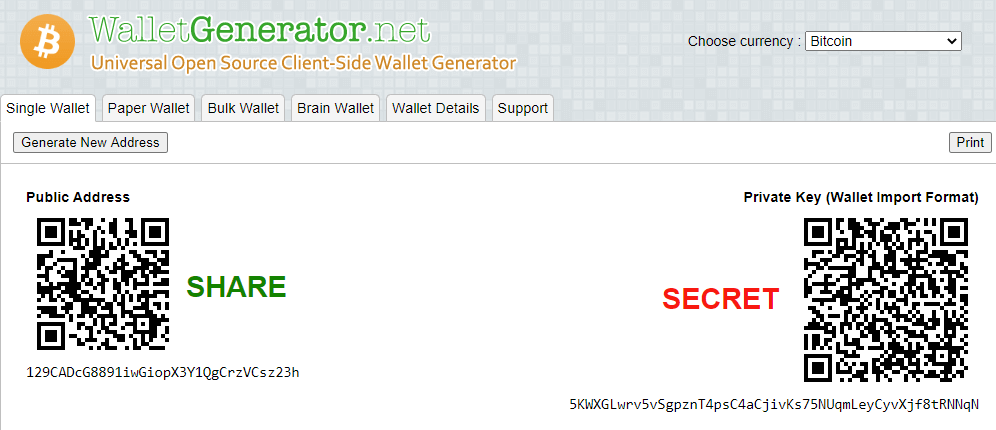 open source paper wallet generator