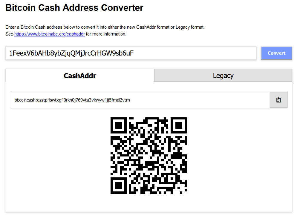 sent bitcoin to bitcoin cash address