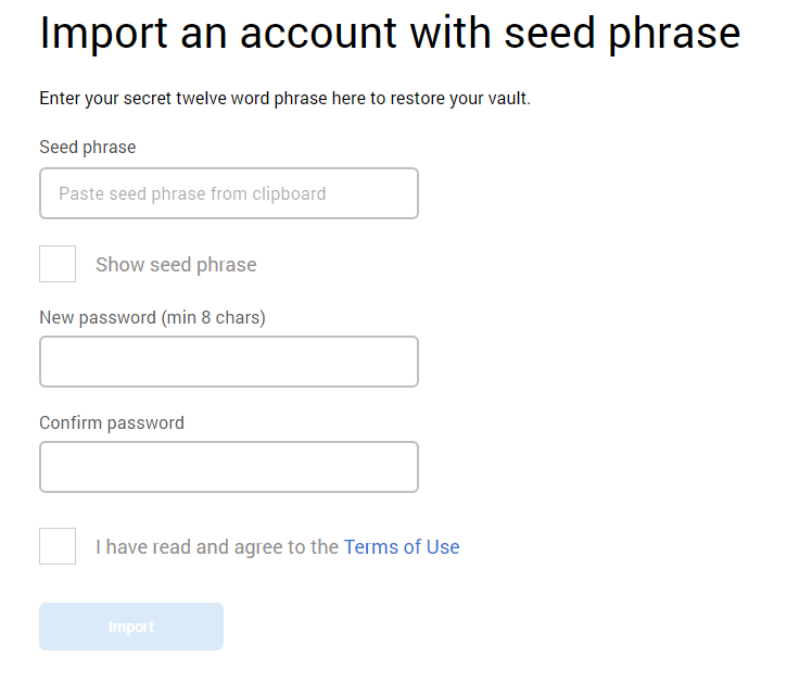 metamask import seed