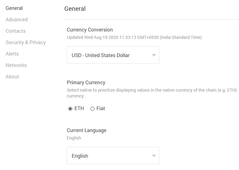 language, currency support