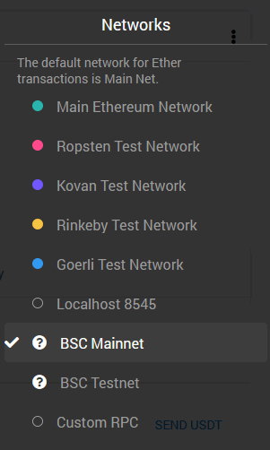 metamask binance chain network