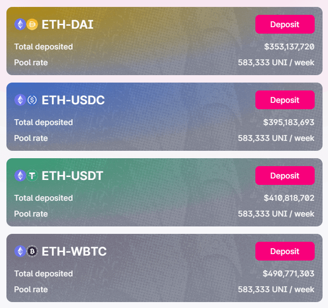 uni liquidity mining pools