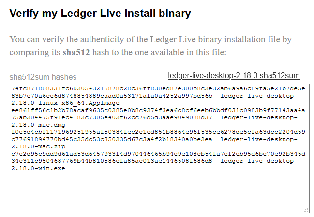 verify ledger live binary