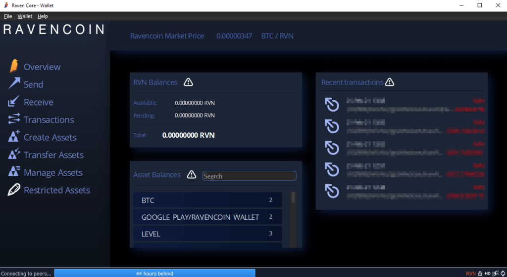 raven core wallet