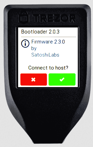 host connection trezor t