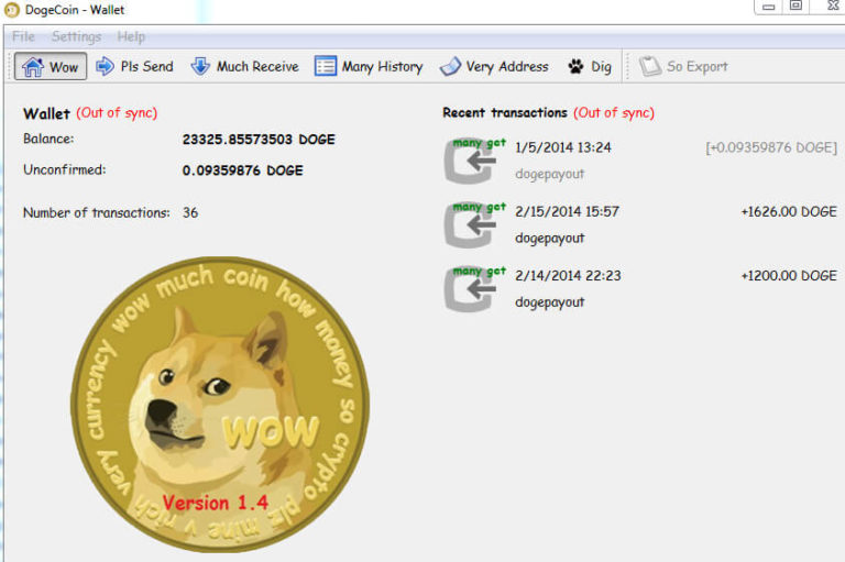 access old dogecoin wallet