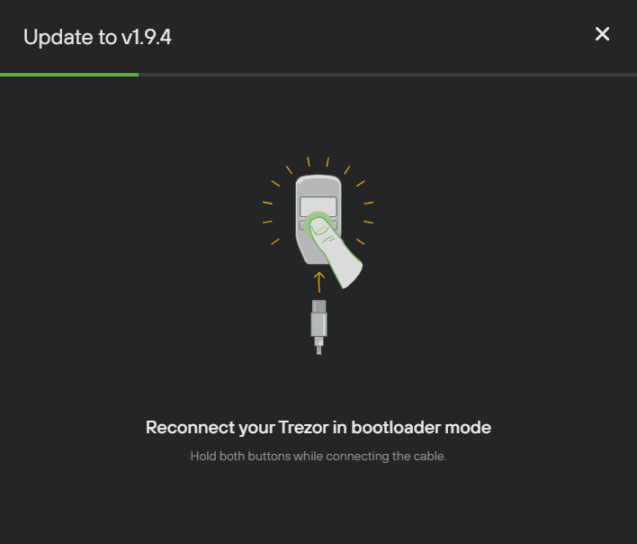 trezor bootloader mode