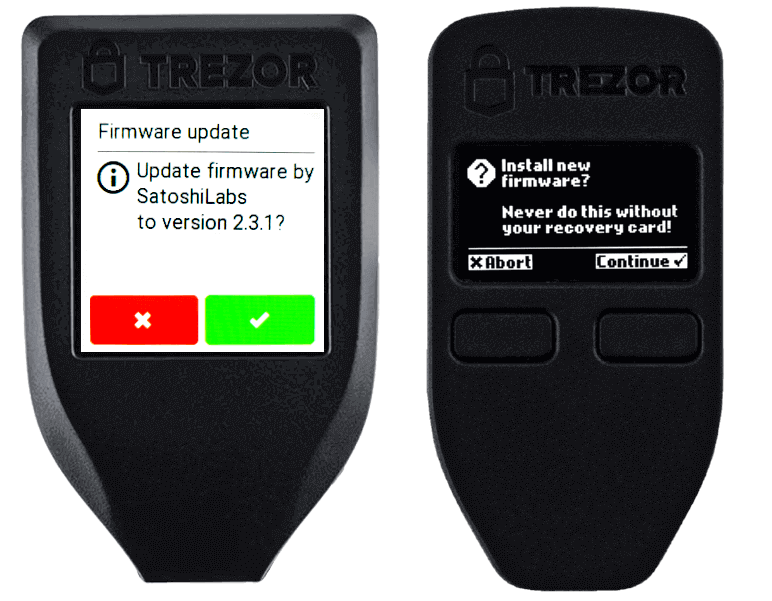 update trezor 1 t firmware