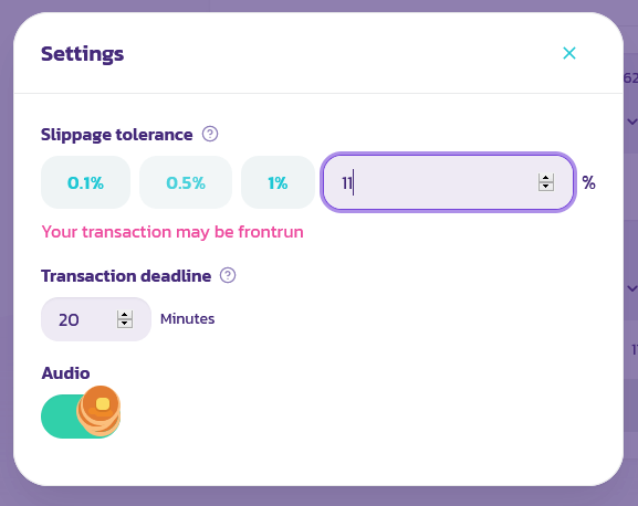 transaction swap error