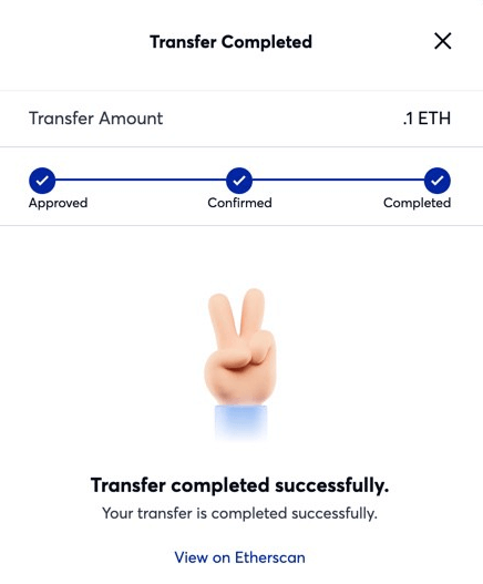 polygon token transfer complete