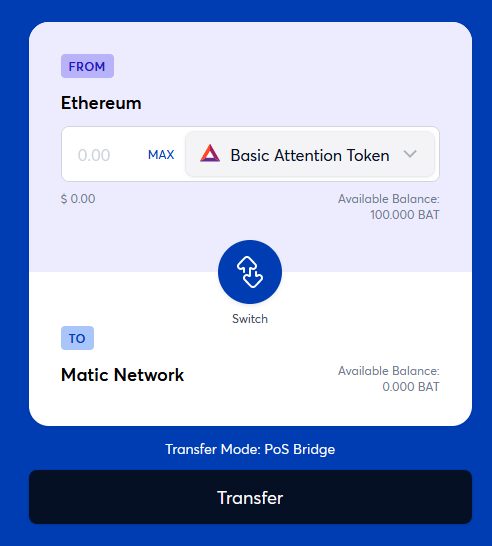 matic bridge swap tokens