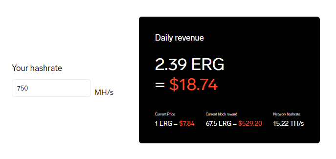 ergo mining calculator